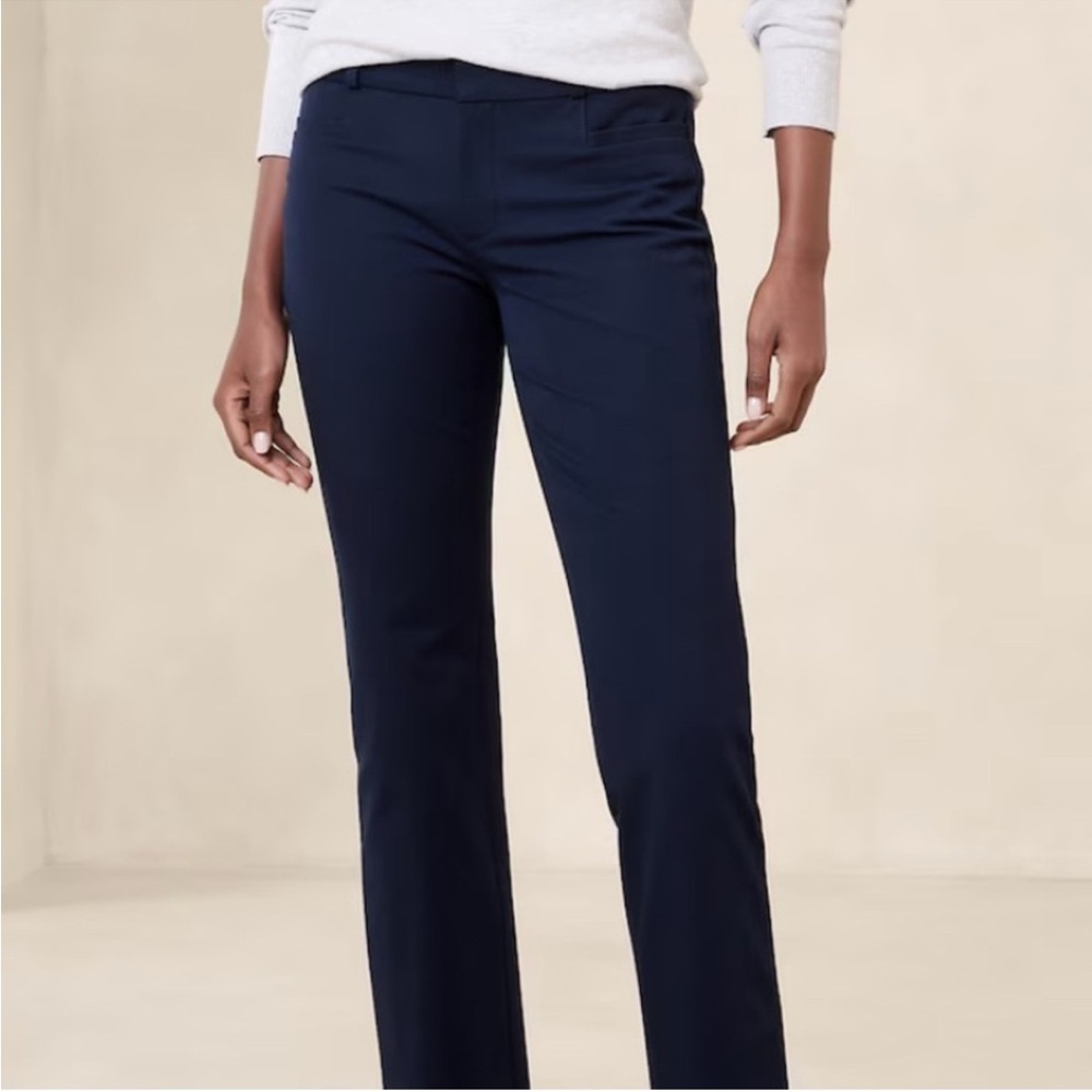 Banana Republic Sloan Fit Navy Blue Stretch Ankle Mid Rise Size 6